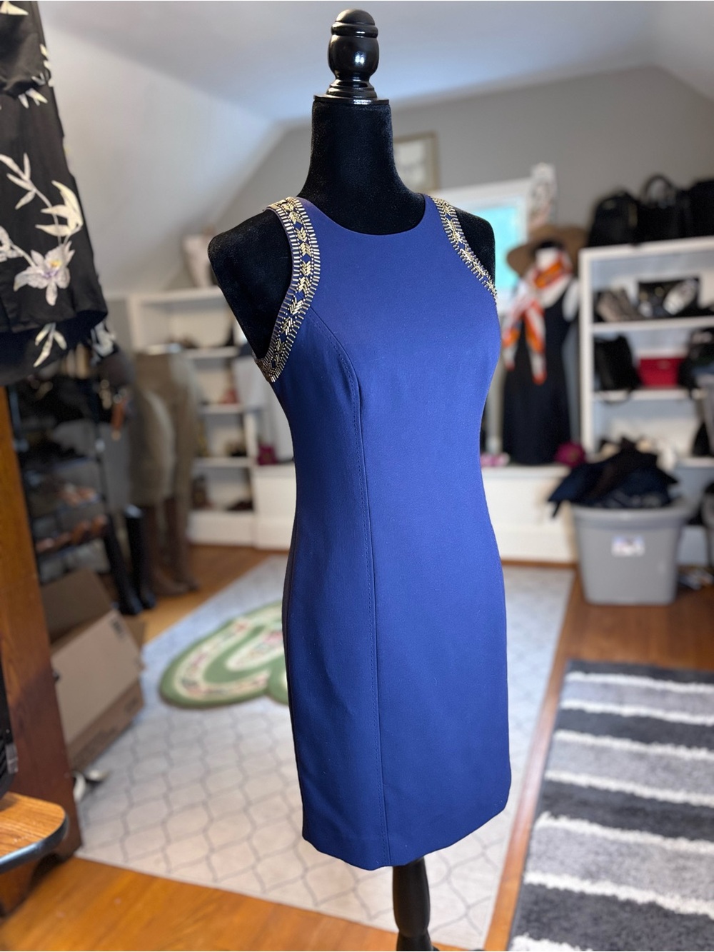 Lilly Pulitzer Blue Embellished Sheath Dress Size 0 -Cocktail, Wedding, Resort - Picture 2 of 10